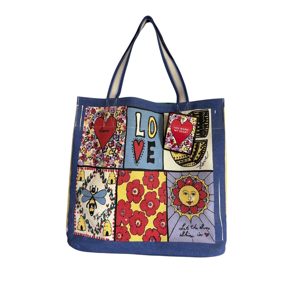 Brighton You Warm My Heart Tote Bumblebee Hand Sketched Canvas Bag NWT